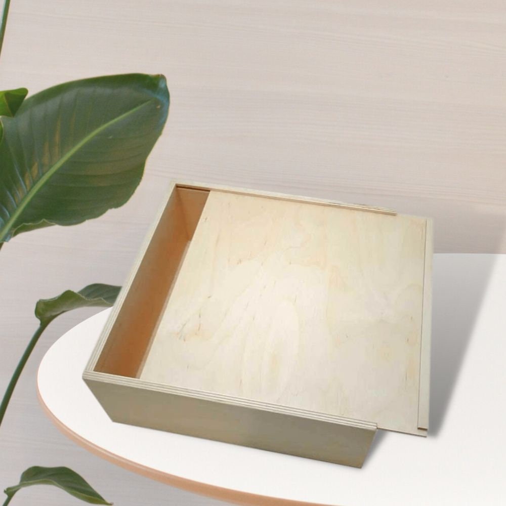 Schiebekiste - Geschenkbox Holz - Aufbewahrungsbox für Geschenke - ideale Geschenkbox - Holzkiste mit Deckel - Holzbox aus Birkensperrholz