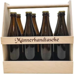 Bierträger Holz Flaschenträger - Männerhandtasche aus Holz - Bierhandtasche - Männer Geschenk - Biergeschenk - Geschenkidee Männer