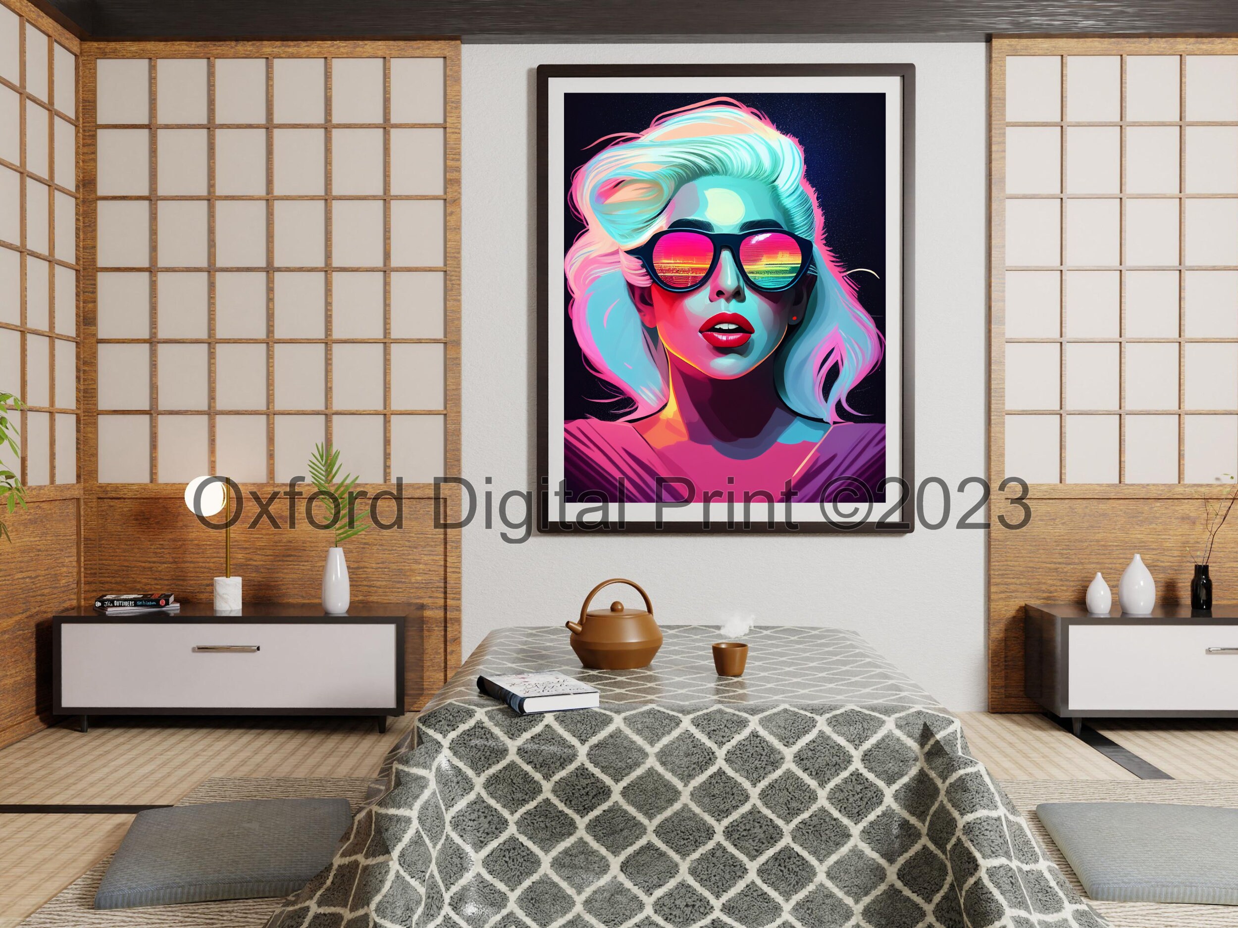 Lady Gaga Printable Pop-art Portrait | Wall Art | Funky Pop-art Poster ...