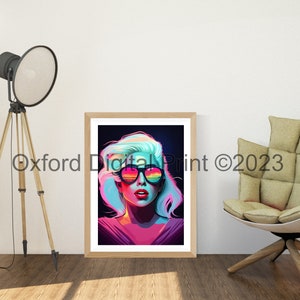 Lady Gaga Printable Pop-art Portrait | Wall Art | Funky Pop-art Poster ...