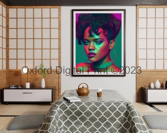 Magic Canvas Art - Stampa artistica da parete Rihanna Digital