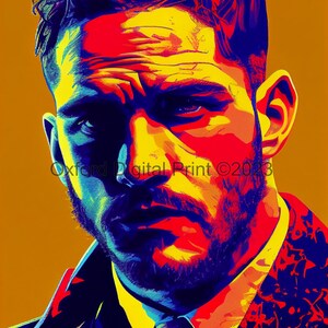 Tom Hardy Printable Pop-art Portrait | Wall Art | Funky Pop-art Poster