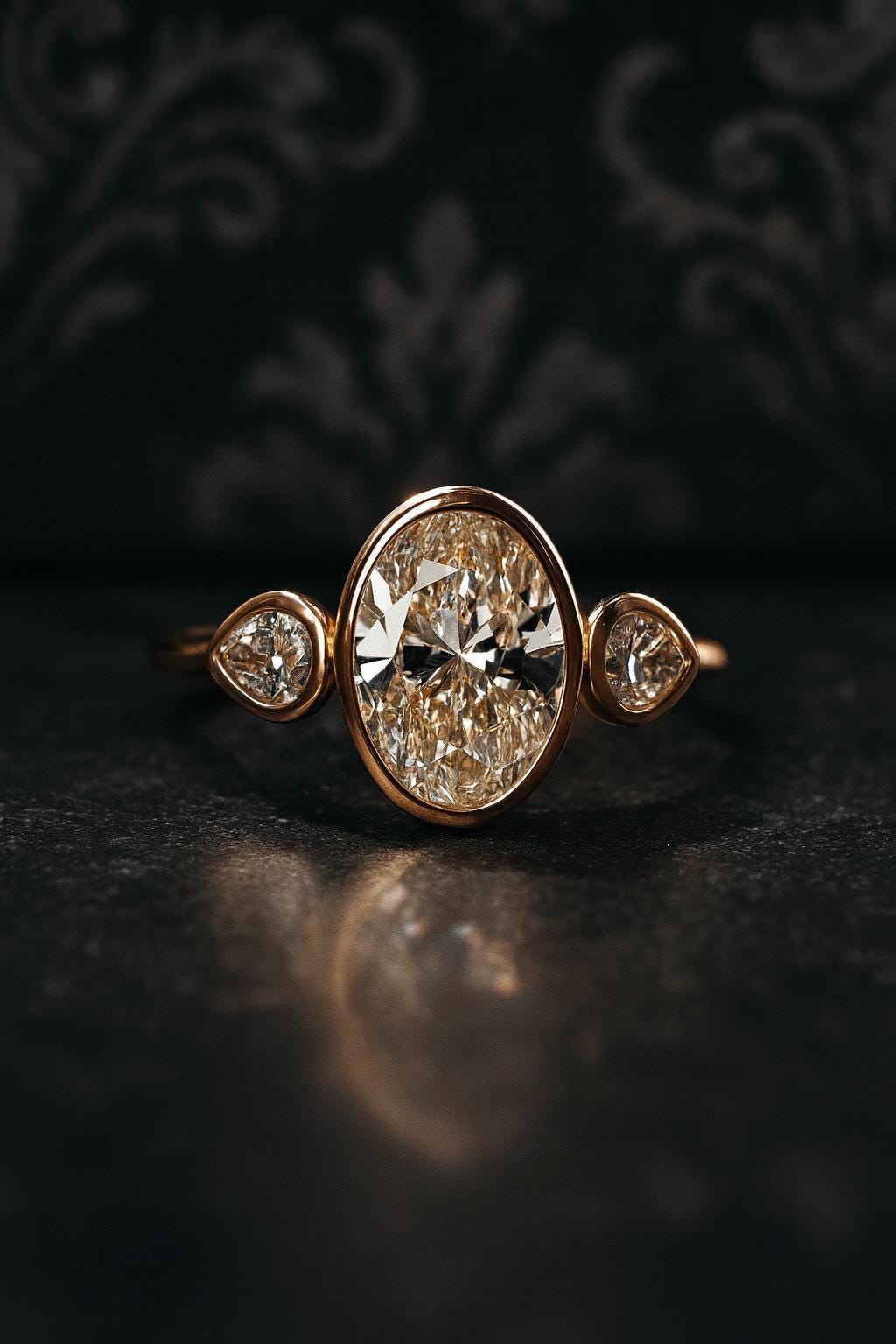 Oval Cut Moissanite Ring, Three Stone 14K Solid Gold Ring, Wedding Engagement, Anniversary Gift Promise Women Jewellery, Promise Ring