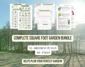 Ultimate Square Foot Gardening Guide Printable Grid Gardening Planner Companion Plant Spacing Guide Garden Bed Planners New Gardener Guide