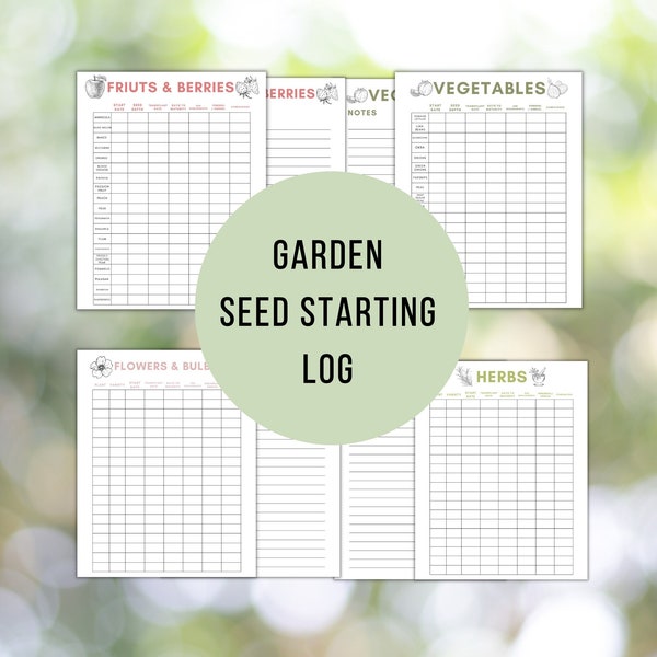 Ultimate Seed Staring Guide Garden Planner Printable Starting Seeds Spring Gardener Journal Cheat Sheet Flowers Herbs Vegetable Fruit Berry