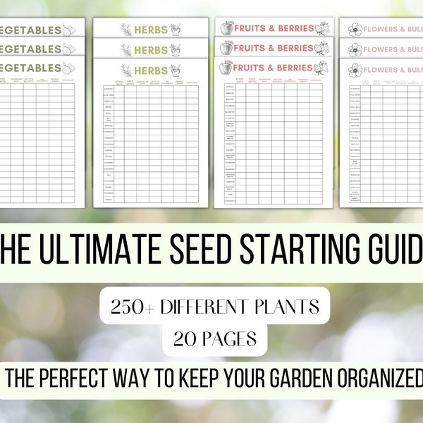 Seed Starting Cheat Sheet Vegetables Herbs Flowers Etsy