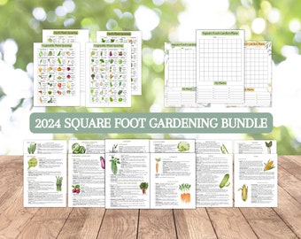 Square Foot Gardening Guide Printable Grid Gardening Planner Companion Planting Plant Spacing 2024 Garden Bed Planners New Gardener Guide