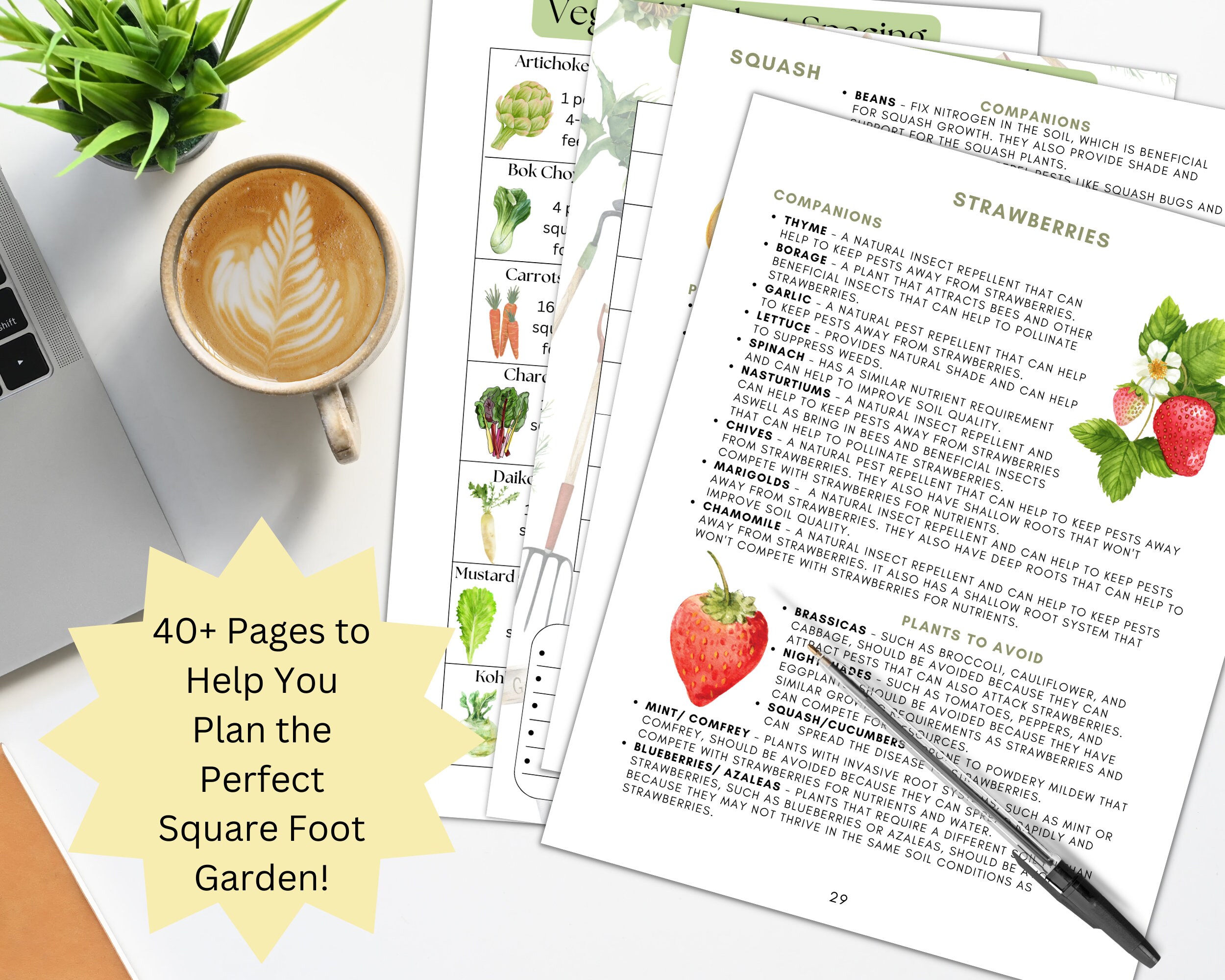 Square Foot Gardening Guide Printable Grid Gardening Planner Etsy