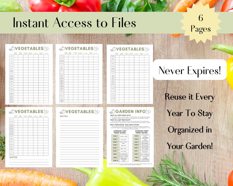 Vegetable Seed Log Starting Cheat Sheet Guide Veggie Garden Planner Vegtable Planting Cheat