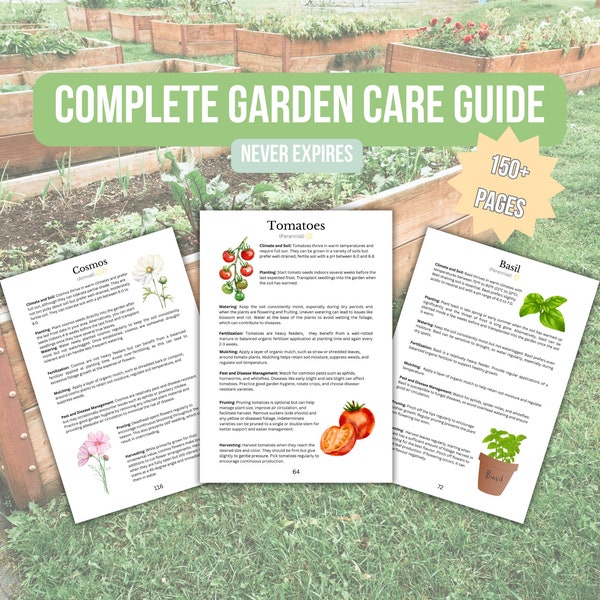 Beginner Gardening Care Guide Homestead Garden Book Flower Garden Planner 2024 Vegetable Herb Garden Cheatsheet for Beginner Gardener Gift