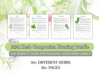 2024 Ultimate Herb Companion Planting Guide New Garden Guide Gardener Planner Companions for Organic Gardening Homesteading Records