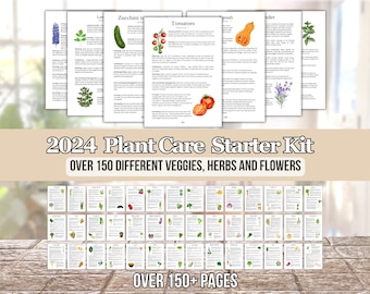 2024 Gardening Care Guide Beginner Homestead Garden Book Flower Garden Planner Vegetable Herb Garden Cheatsheet for Beginner Gardener Gift