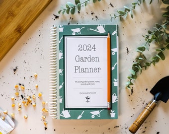 Garden Organizer 2024 Homestead Garden Planner New Gardener Book Market Gardening Record Keeper Farming Seed Starting log Gardener Gift