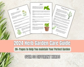 2024 Kräutergarten-Pflegepaket, Gartenbuch, Gehöftsgeschenk, Heilkräuter-Gartenplaner, ultimativer Garten-Spickzettel für Anfängergärtner