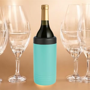 Personalized Wine Chiller – Laser Engraved Wine Bottle Cooler, Insulated Stainless Steel Holder, Custom Gift for Weddings & Wine Lovers