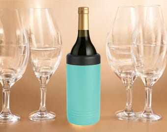 Personalized Wine Chiller – Laser Engraved Wine Bottle Cooler, Insulated Stainless Steel Holder, Custom Gift for Weddings & Wine Lovers
