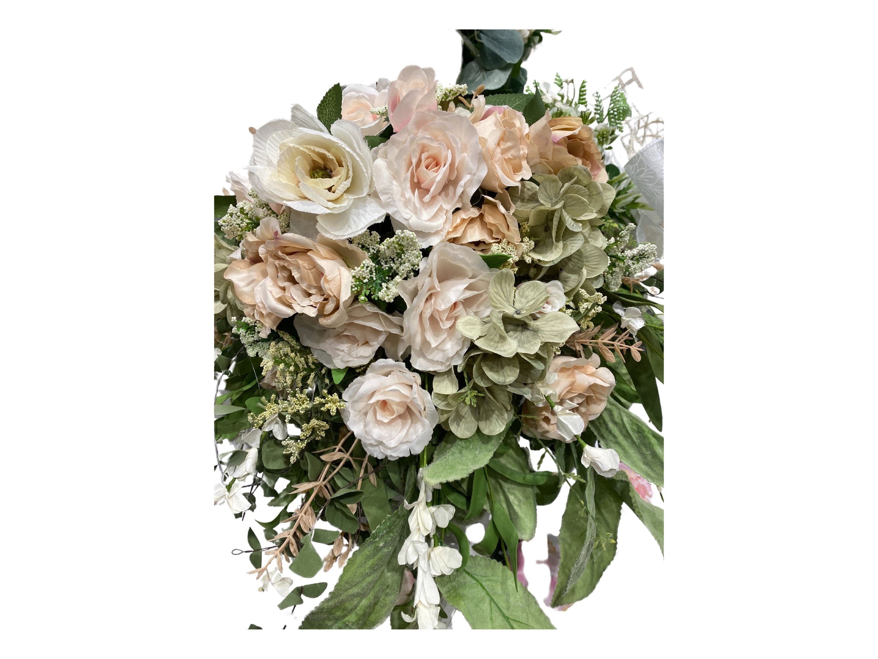 Cream White Silk Flower Bouquet
