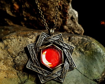 Skyrim Necklace - Amulet of Arkay / The Elder Scrolls Skyrim Cosplay Pendant / Octagon Star Necklace Video Gaming Christmas Gift for Friend