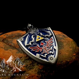 Hylian Shield Necklace - The Legend Of Zelda Pendant / Link Shield / Video Game Enamel Gift For Boyfriend / Geek Gift For Girlfriend