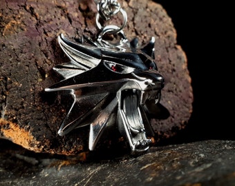 The Witcher Medallion Cosplay Solid Stainless Steel / Silver Wolf Necklace  Geralt of Rivia Pendant Fathers Day Christmas Gift for Boyfriend - Etsy