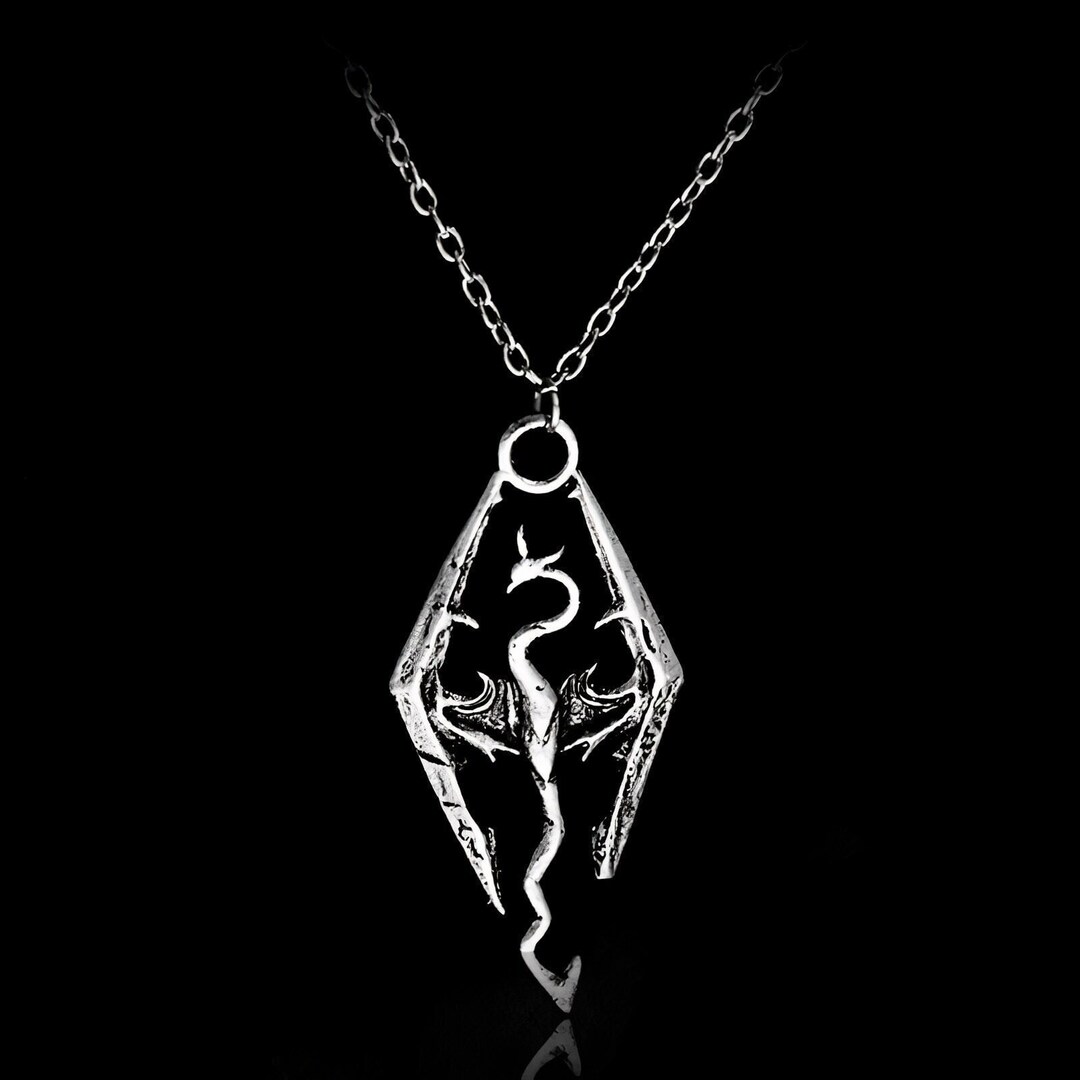 Skyrim Necklace Logo / the Elder Scrolls Skyrim Cosplay Pendant / Video Gaming Christmas Gift