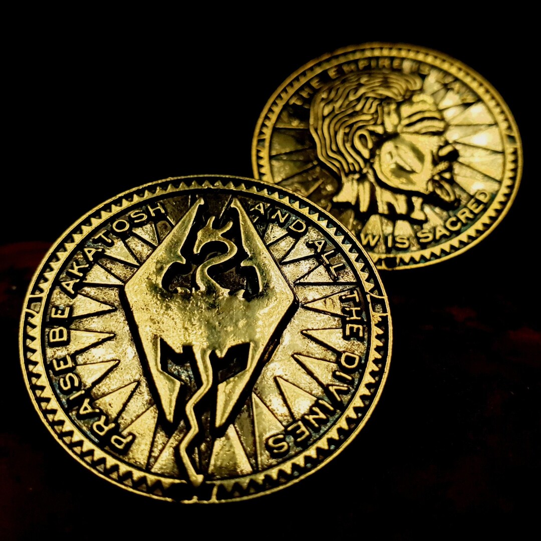 The Elder Scrolls Collectible Coin / Skyrim Coin Praised by Akatosh