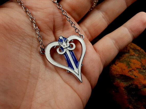 Kingdom Hearts Logo Necklace Crown and Heart Symbol Video Game