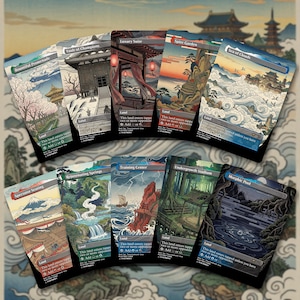 Battlebond Lands Full Art Ukiyo-e Art Style Complete Set Proxy Cards