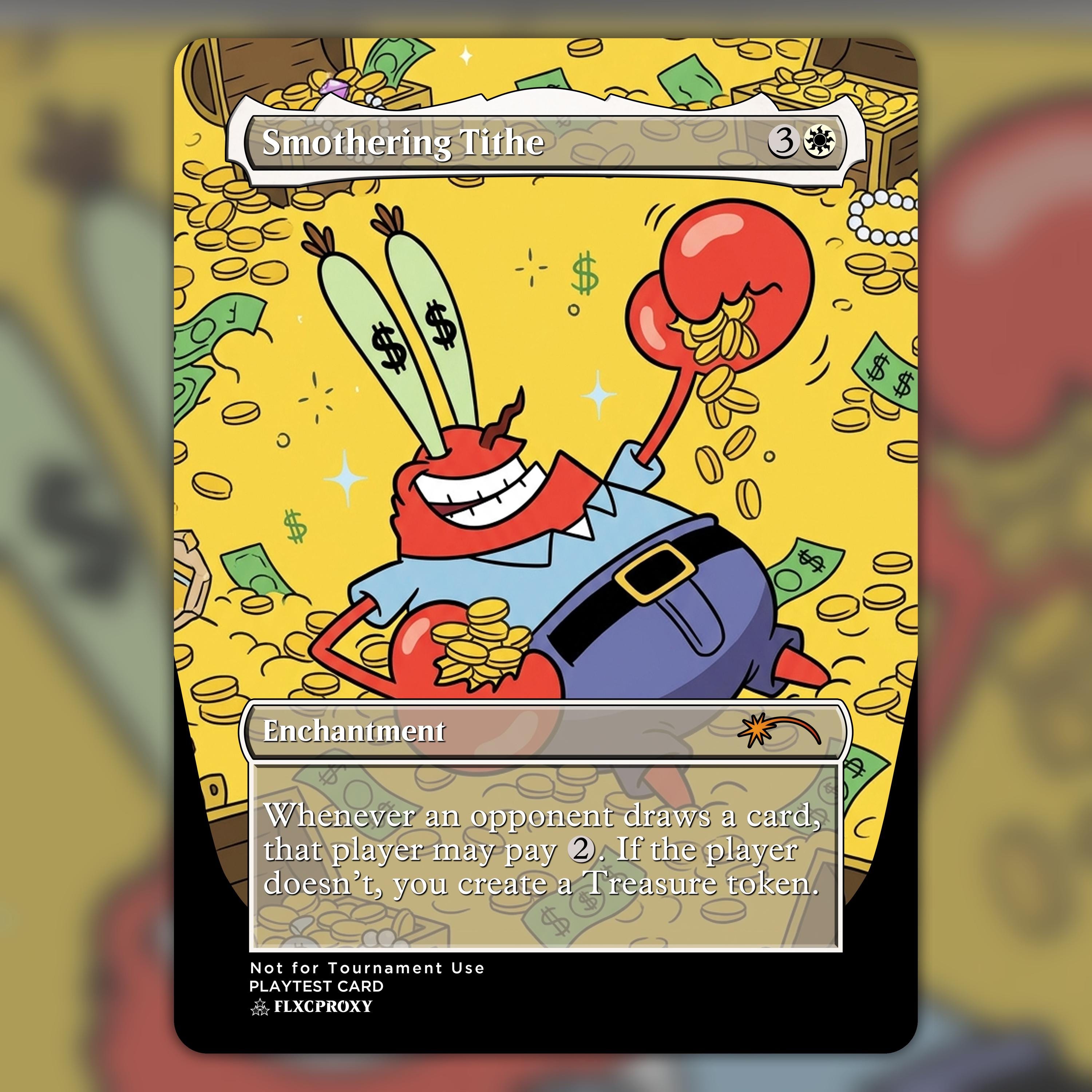 mr krabs mtg card 2025 Magic The Gathering Secret Lair Drop #1927 Mr. Krabs, Penny Pinch Counter target spell. MTG Mr. Krabs, Penny Pincher