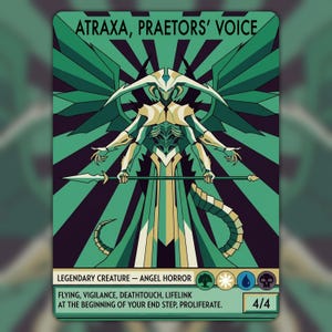 Atraxa Proxy - Carta de Commander Art Déco de MTG