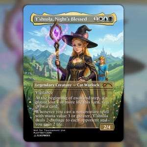 Proxy de MTG de Yshtola Nights Blessed - Estilo artístico de Legend of Zelda - Commander EDH