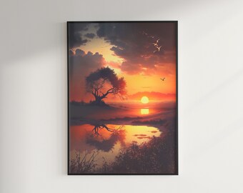 Puesta de sol Impresión digital