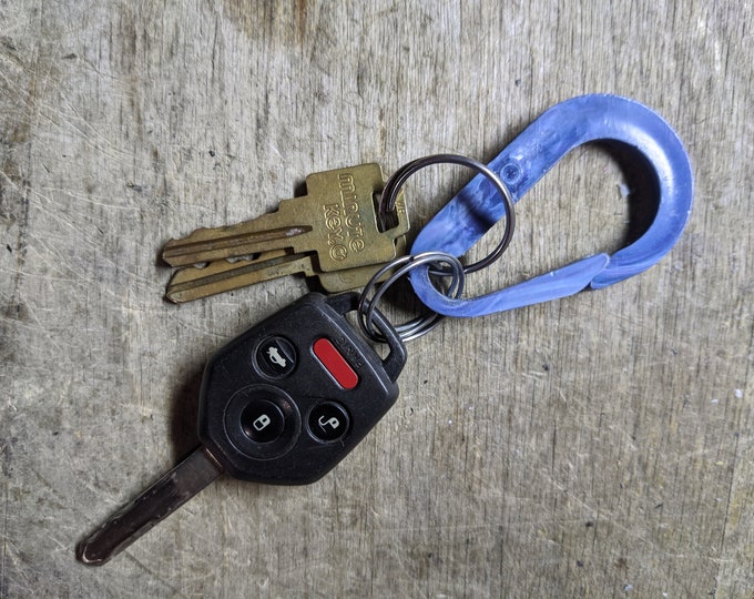 Carabiner— handmade 100% recycled plastic water bottle keyring clip