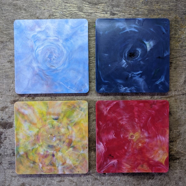 Art Tile/Coaster (square)--- 100% Recycled Plastic + Handmade Craft