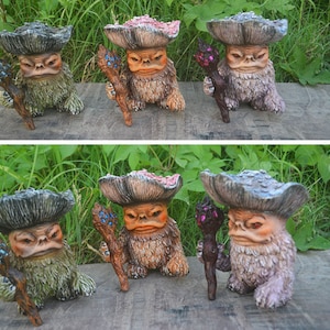 Mushroom Monster Shaman Wizard Troll Toy Figure Decoration Doll Garden Accessories Elves Desk Decor Gift Car Ornaments