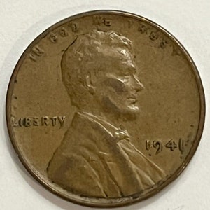 Rare 1941 lincoln no mint mark wheat penny one cent coin