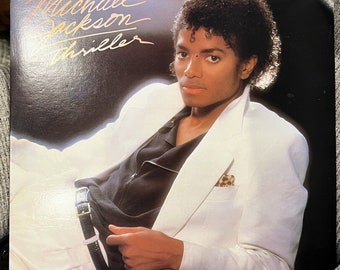 Michael jackson thriller original vinyl  1st print 1982  rare mj missing on rear