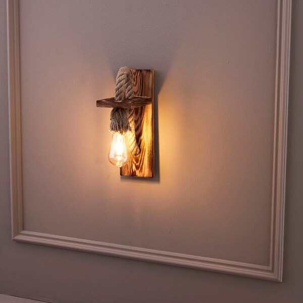 Wooden Wall Lamp - Etsy