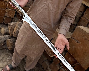 Épée longue gravée de Thranduil, épée d'Anduril, épées médiévales, épées prêtes au combat, épées du Seigneur des anneaux, meilleurs cadeaux pour lui