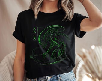 Camiseta vintage Alien 1979: Camiseta retrô de filme de terror e ficção científica