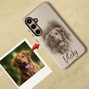 Custom Sketch Pet Phone Case: Personalized Dog & Cat Portrait