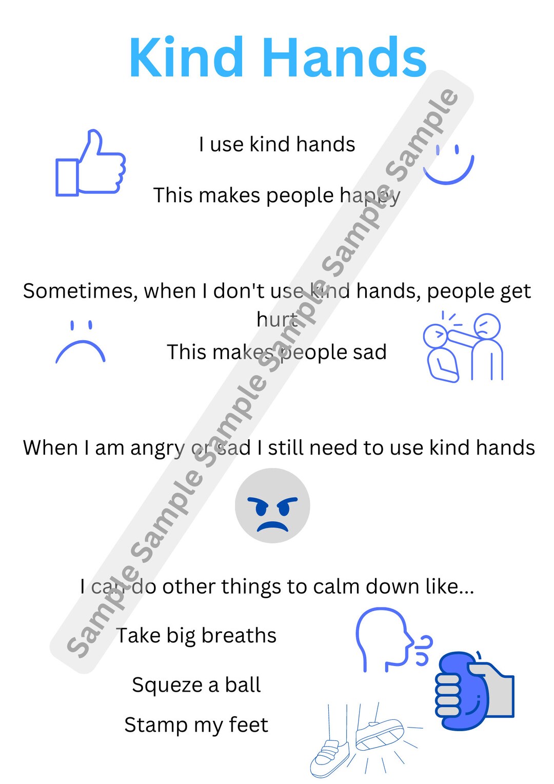 Kind Hands Social Story Routine Safety Regulation Etsy