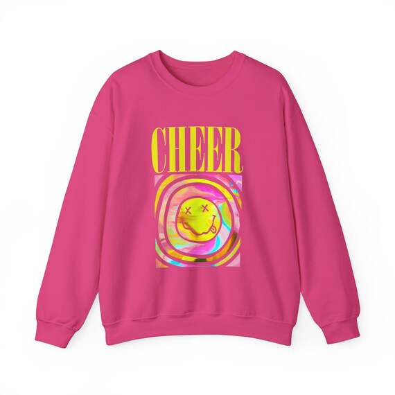 Cheer 90s Tie dye Sweatshirt Nirvana Inspired Cheer Shirt 90s Sweatshirt Smiley Face Cheer Shirt Etsy Ireland