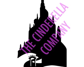 The Little Mermaid Castle Silhouette Vector File -  (SVG, JPEG, Png & Adobe Illustrator)