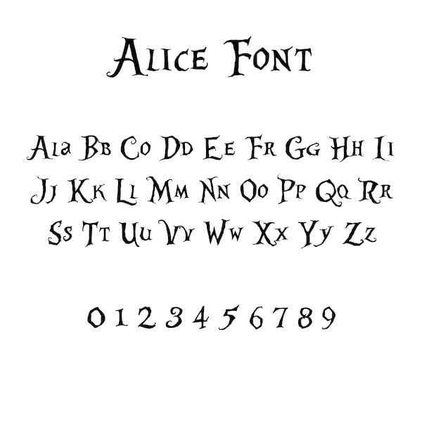 Alice in Wonderland Alphabet SVG, Mouse Font SVG, Letters SVG, Customisable Gift Svg, Vinyl Cut File,