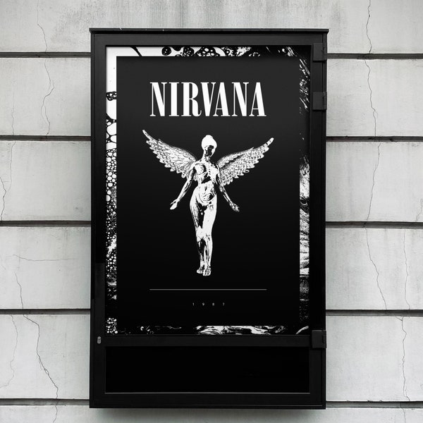 Nirvana Poster Wall Art: Un tributo a una de las bandas de rock más icónicas de todos los tiempos - Decoración del hogar imprimible / Nirvana