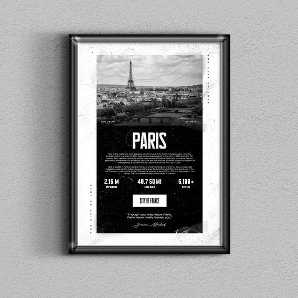 Paris Minimal Wall Art  Poster Printable, Paris Wall Art , Paris Aesthetic Digital Printable, France Paris Poster, Gift for home