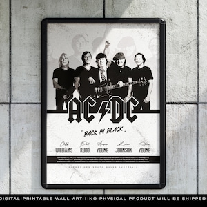 AC/DC メタル ロック バンド ウォール アート、ホーム デコレーション、ロック ポスター、AC/DC ロック グループ ウォール アート、友人へのホーム ギフト、ホーム デコレーション