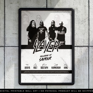 Slayer Metal Rock Band Wall Art, Home Decor, Rock Poster, Slayer Rock Group Wall Art, Home gift for a friend, Home decoration