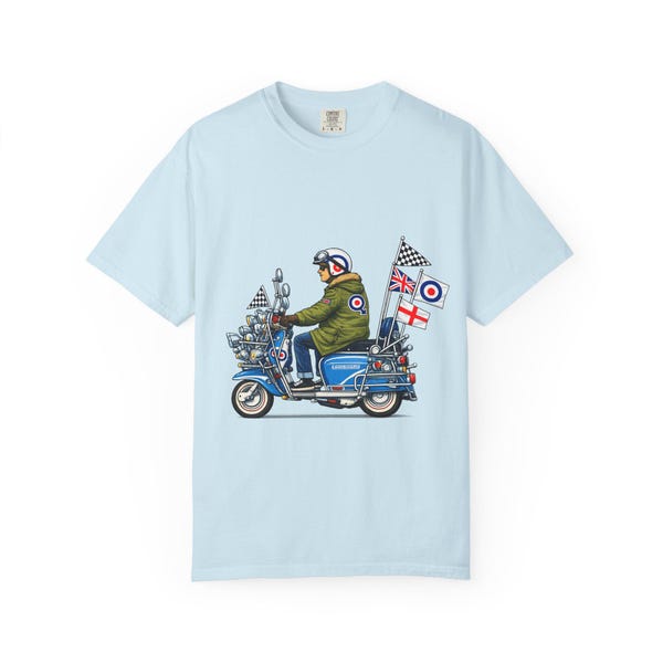 Mod Scooter Rider Grafik T-Shirt | Vintage Mod Lambretta Modskin Design